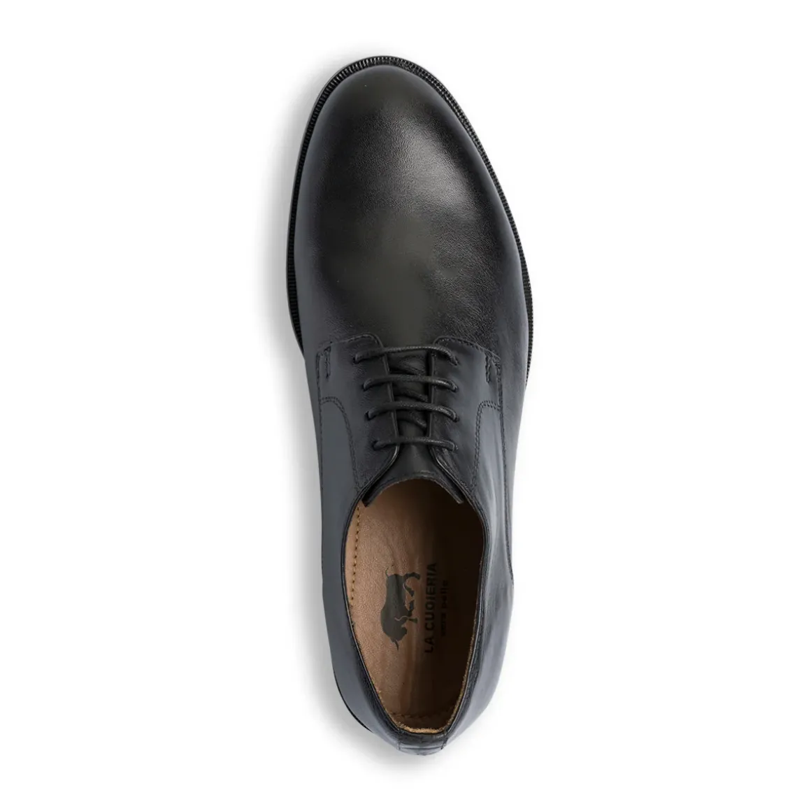 Scarpe Classiche Uomo Nere in pelle con cuciture Decorative Riflessi Urbani