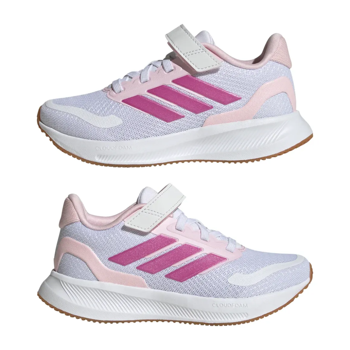 Scarpe da Bambina bianche e rosa con strappo adidas Runfalcon 5