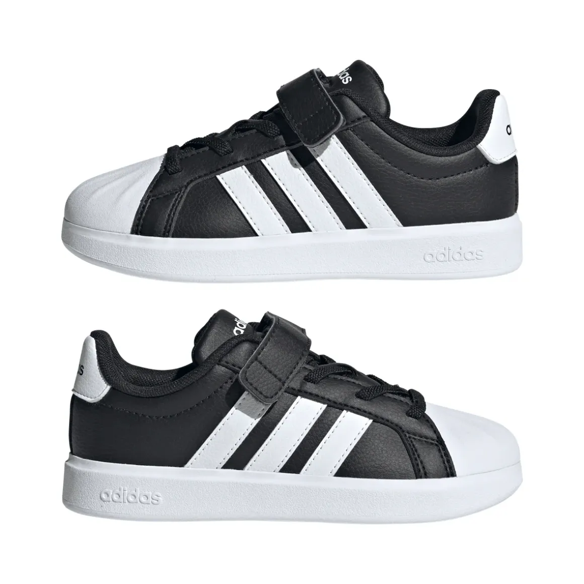 Scarpe da bambino nere adidas STREETTALK con strappo