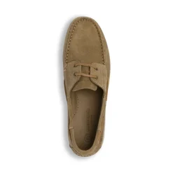 Scarpe da barca Beige Uomo con lacci ed effetto scamosciato Lumberjack