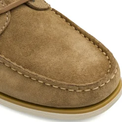 Scarpe da barca Beige Uomo con lacci ed effetto scamosciato Lumberjack