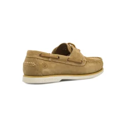 Scarpe da barca Beige Uomo con lacci ed effetto scamosciato Lumberjack