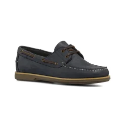 Scarpe da barca Blu Uomo effetto scamosciato con cuciture La Cuoieria