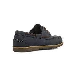 Scarpe da barca Blu Uomo effetto scamosciato con cuciture La Cuoieria