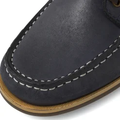 Scarpe da barca Blu Uomo effetto scamosciato con cuciture La Cuoieria
