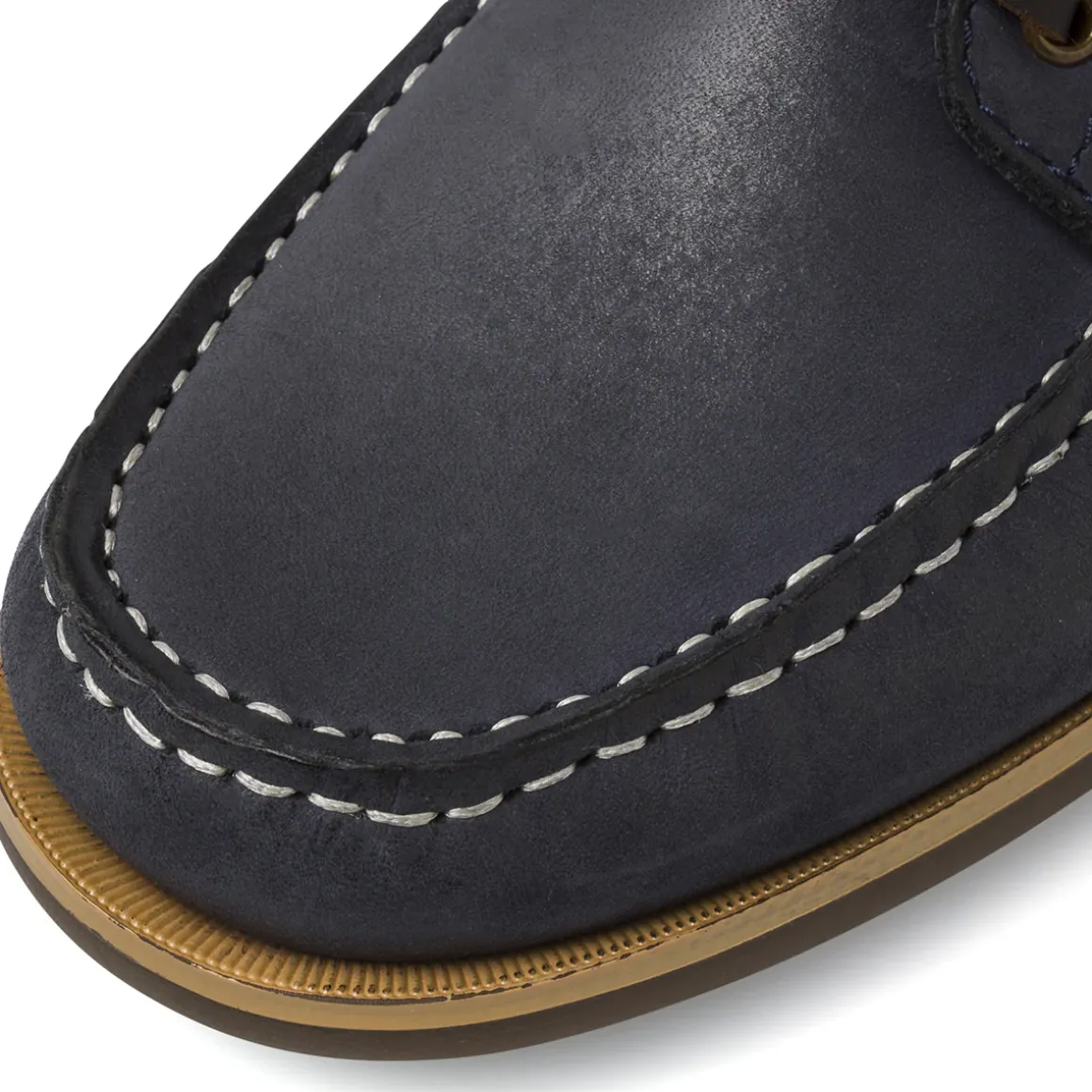 Scarpe da barca Blu Uomo effetto scamosciato con cuciture La Cuoieria