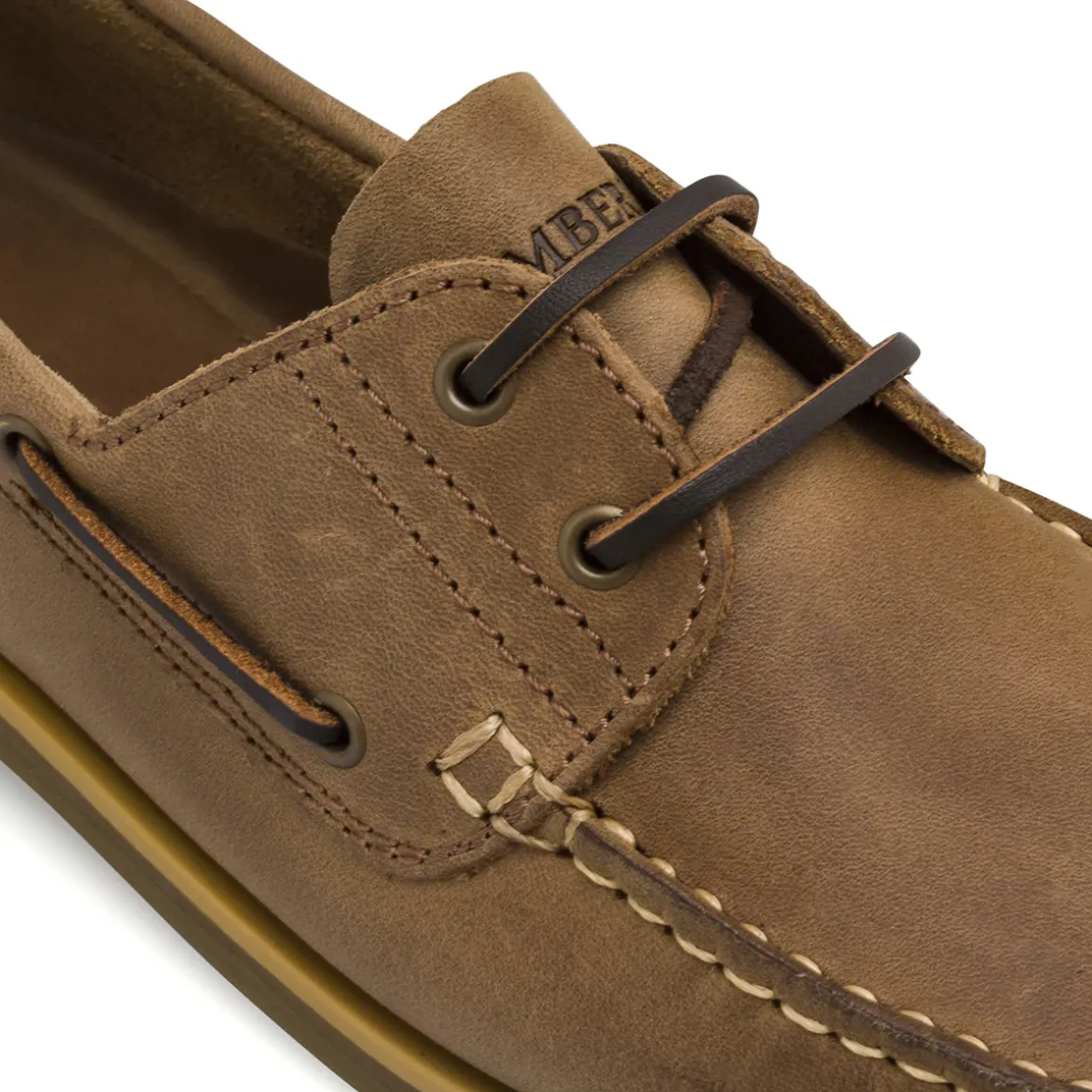 Scarpe da barca Uomo Marroni con effetto nabuk e lacci Lumberjack