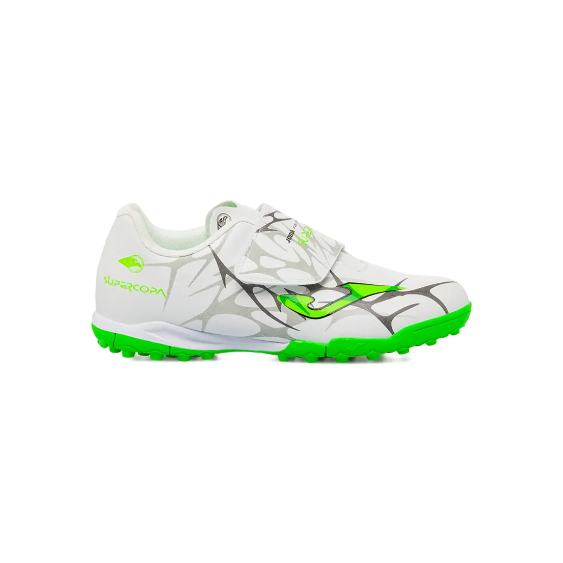 Scarpe da Calcetto bianche da Ragazzo Joma Supercopa con strappo