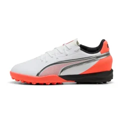 Scarpe da Calcetto bianche e arancioni Ragazzo Puma King Match TT