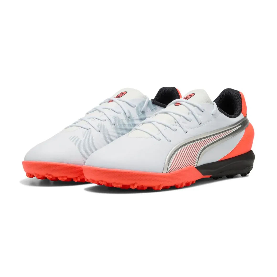 Scarpe da Calcetto bianche e arancioni Ragazzo Puma King Match TT