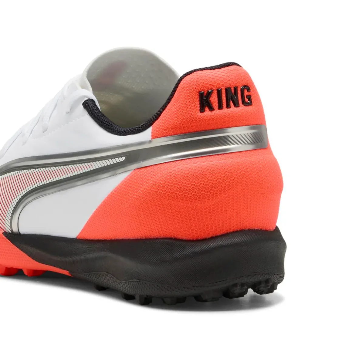Scarpe da Calcetto bianche e arancioni Ragazzo Puma King Match TT