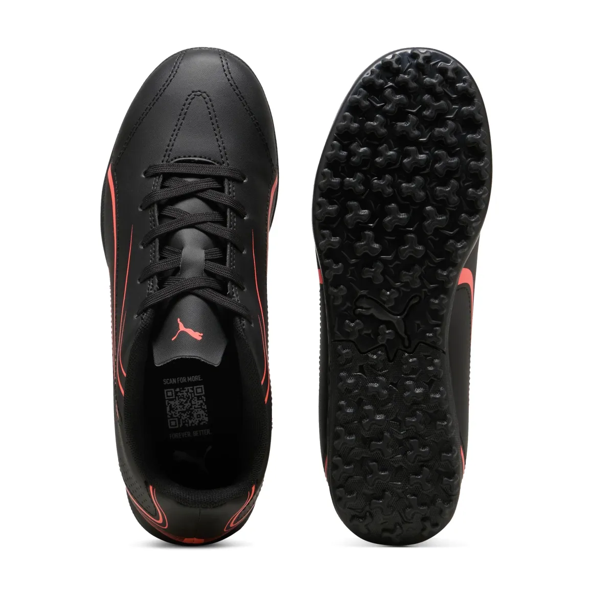 Scarpe da calcetto da bambino nere con dettaglio arancione Puma Vitoria