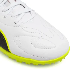 Scarpe da calcetto da Ragazzo bianche e gialle tacchetti TF Puma King