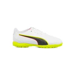 Scarpe da calcetto da Ragazzo bianche e gialle tacchetti TF Puma King