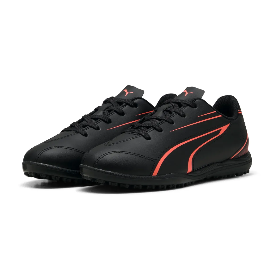 Scarpe da calcetto da Ragazzo Nere con logo Arancione Puma Vitoria