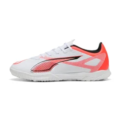 Scarpe da Calcetto da Uomo bianche con inserti in corallo Puma ULTRA 5 PLAY TT