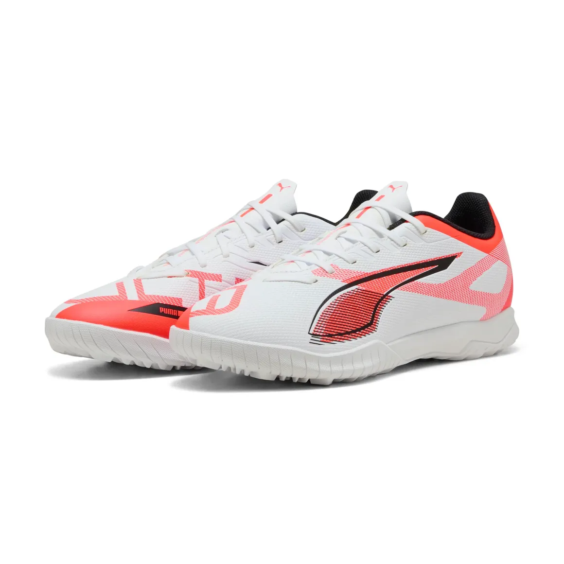Scarpe da Calcetto da Uomo bianche con inserti in corallo Puma ULTRA 5 PLAY TT