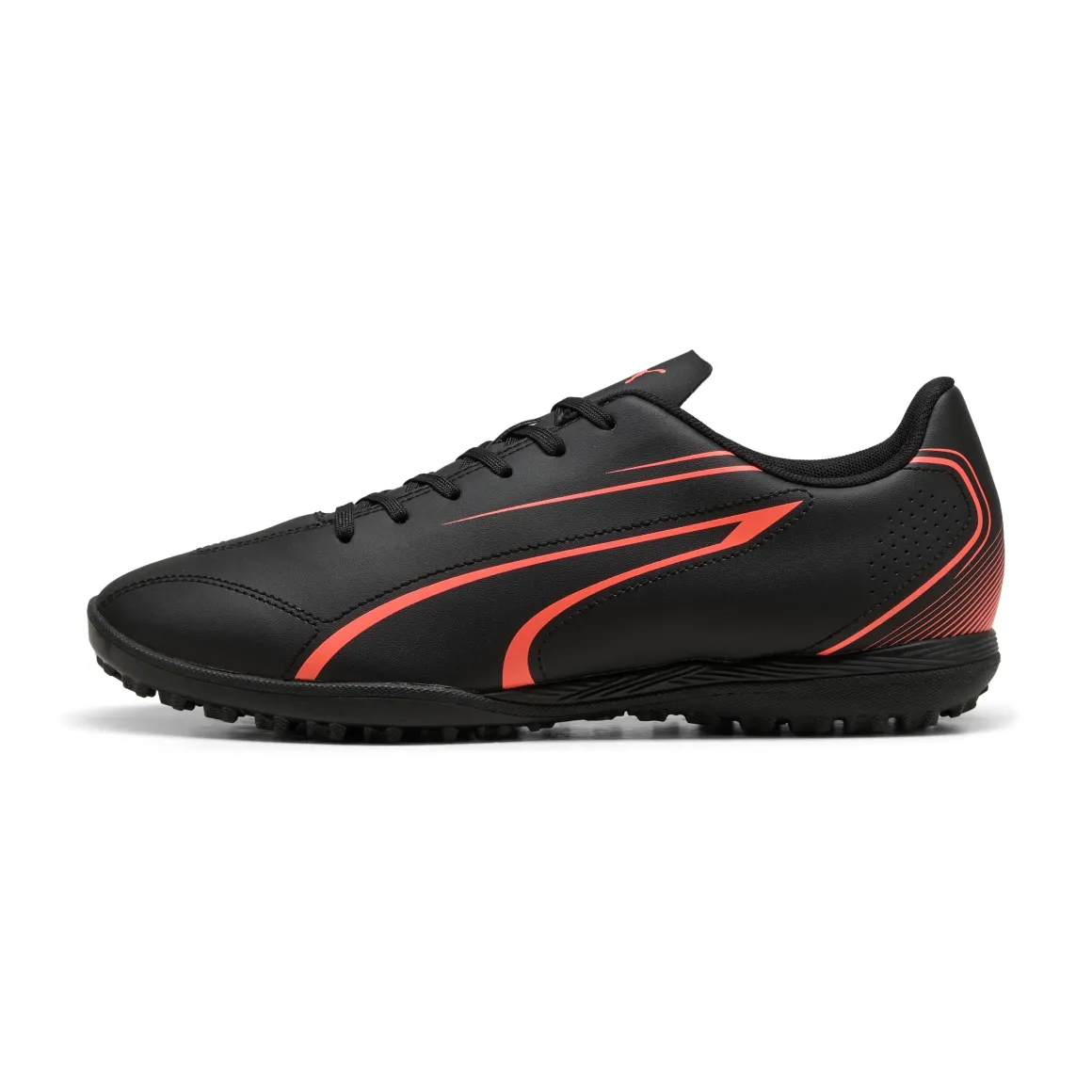 Scarpe da calcetto da uomo Puma Vitoria nere con logo arancione