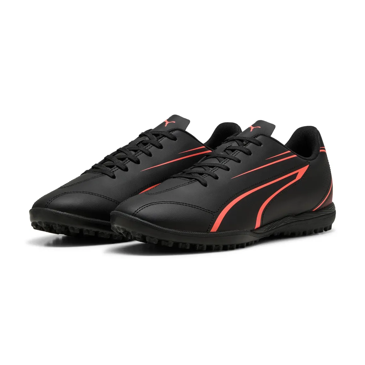 Scarpe da calcetto da uomo Puma Vitoria nere con logo arancione