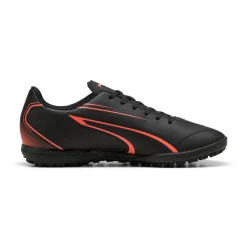Scarpe da calcetto da uomo Puma Vitoria nere con logo arancione