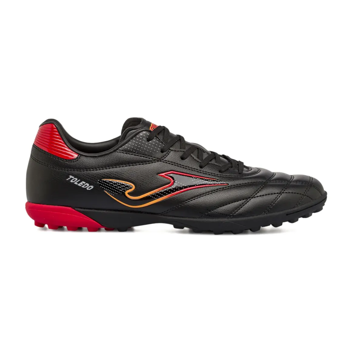 Scarpe da calcetto TF da Uomo nere con dettagli rossi Toledo Joma