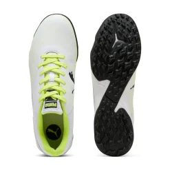 Scarpe da calcetto uomo bianche con dettagli neri e giallo fluo Puma Truco III TT