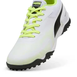 Scarpe da calcetto uomo bianche con dettagli neri e giallo fluo Puma Truco III TT