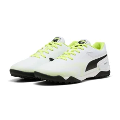 Scarpe da calcetto uomo bianche con dettagli neri e giallo fluo Puma Truco III TT