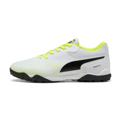 Scarpe da calcetto uomo bianche con dettagli neri e giallo fluo Puma Truco III TT