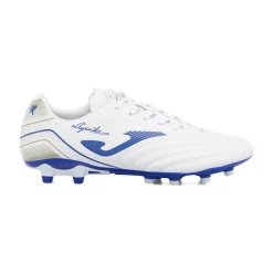 Scarpe da calcio bianche e blu da Uomo per terreni erbosi FG Joma
