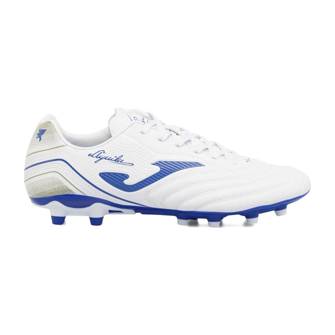 Scarpe da calcio bianche e blu da Uomo per terreni erbosi FG Joma
