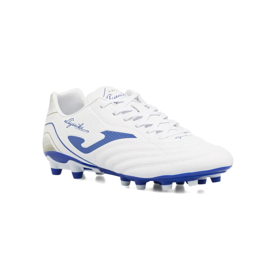 Scarpe da calcio bianche e blu da Uomo per terreni erbosi FG Joma