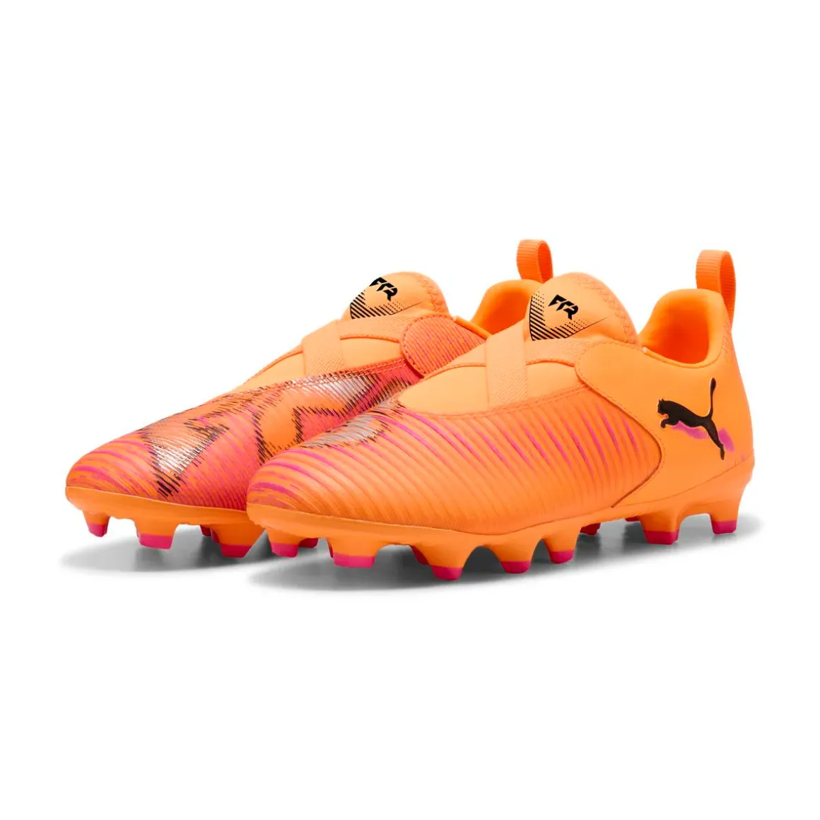 Scarpe da Calcio da ragazzo arancioni Puma slip-on Puma Future 8 FG/AG