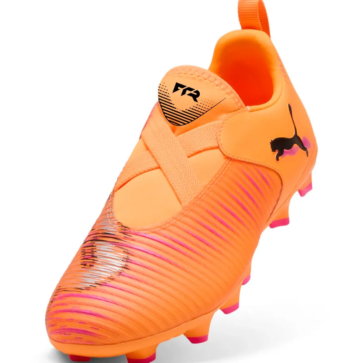 Scarpe da Calcio da ragazzo arancioni Puma slip-on Puma Future 8 FG/AG