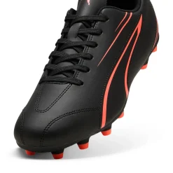 Scarpe da calcio da uomo Puma Vitoria nere con logo arancione