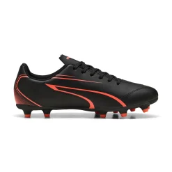 Scarpe da calcio da uomo Puma Vitoria nere con logo arancione