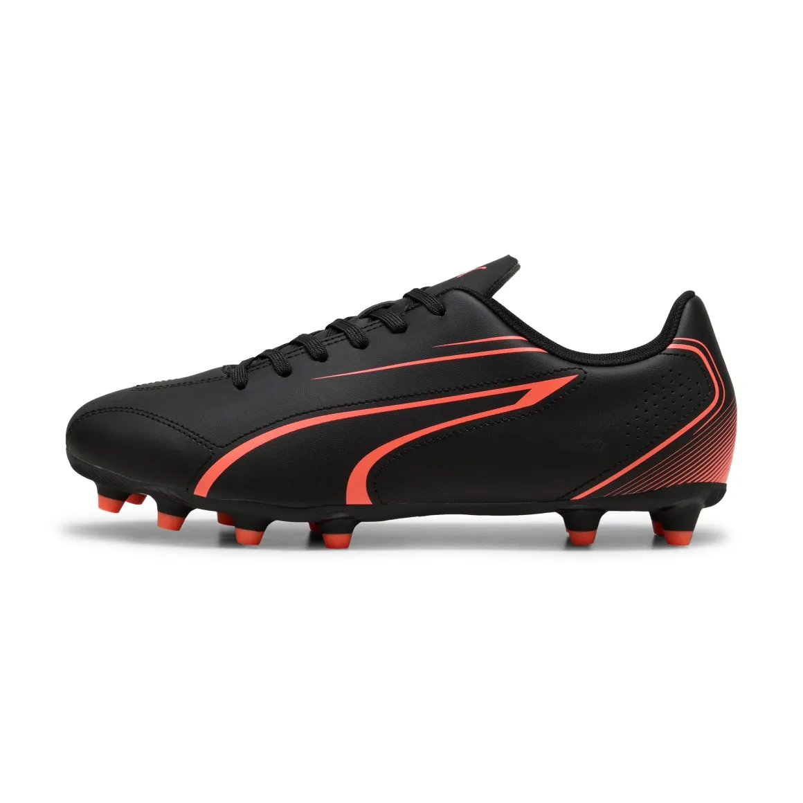 Scarpe da calcio da uomo Puma Vitoria nere con logo arancione
