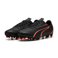 Scarpe da calcio da uomo Puma Vitoria nere con logo arancione