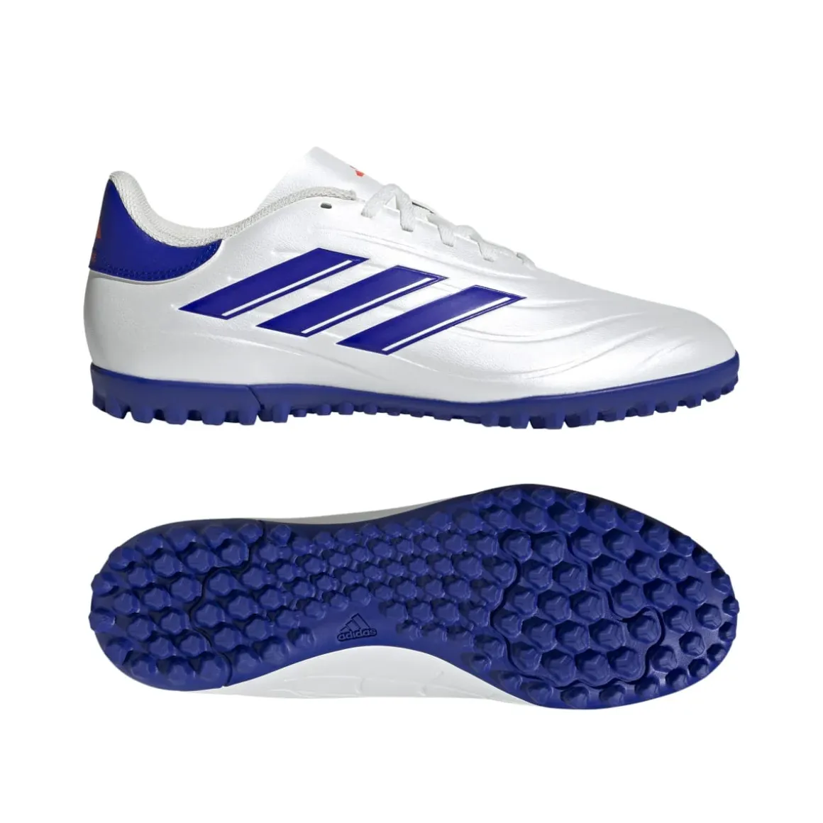 Scarpe da calcio per erba sintetica da uomo bianche e blu adidas Copa Pure 2 CLUB TF