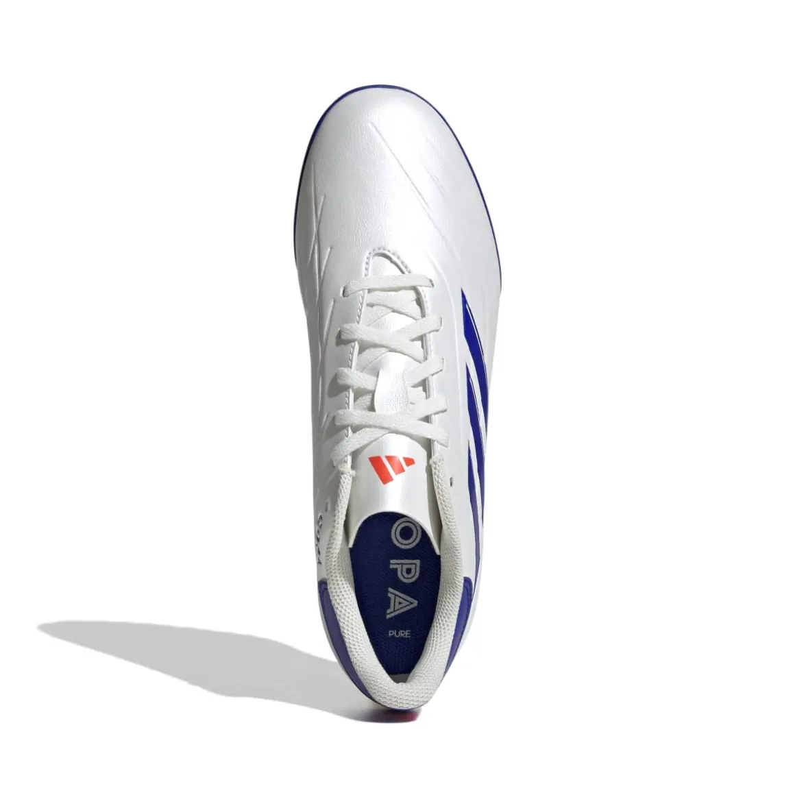 Scarpe da calcio per erba sintetica da uomo bianche e blu adidas Copa Pure 2 CLUB TF