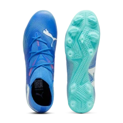 Scarpe da calcio per terreni duri da uomo blu e azzurre Puma Future 7