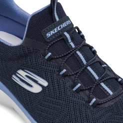 Scarpe da Donna blu in tessuto con lacci elastici Skechers Summits