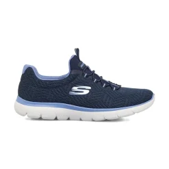 Scarpe da Donna blu in tessuto con lacci elastici Skechers Summits