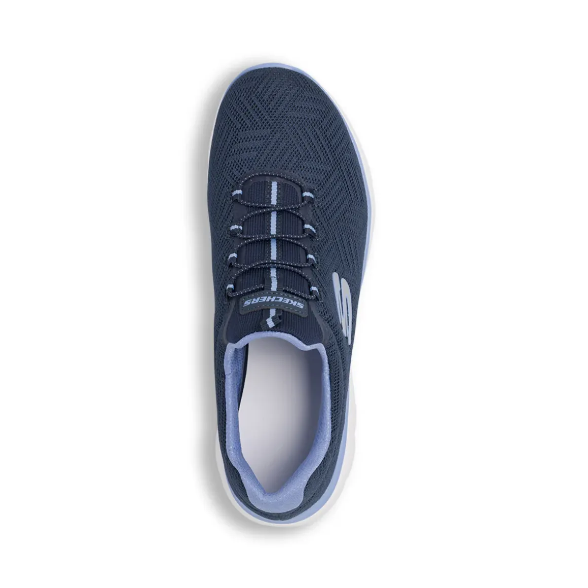 Scarpe da Donna blu in tessuto con lacci elastici Skechers Summits