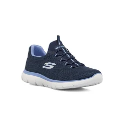Scarpe da Donna blu in tessuto con lacci elastici Skechers Summits