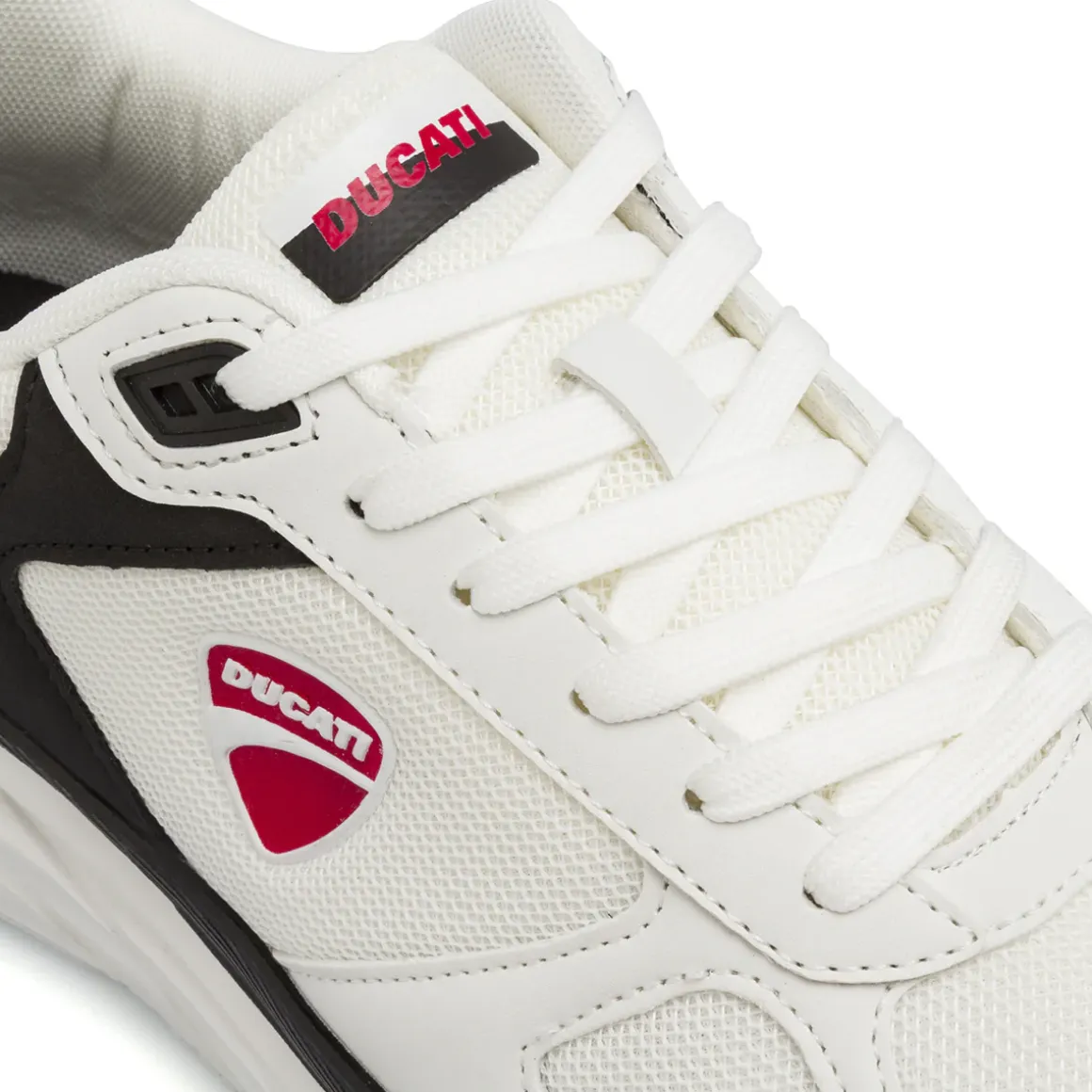 Scarpe da ginnastica bianche da Uomo con inserti neri e grigi Ducati