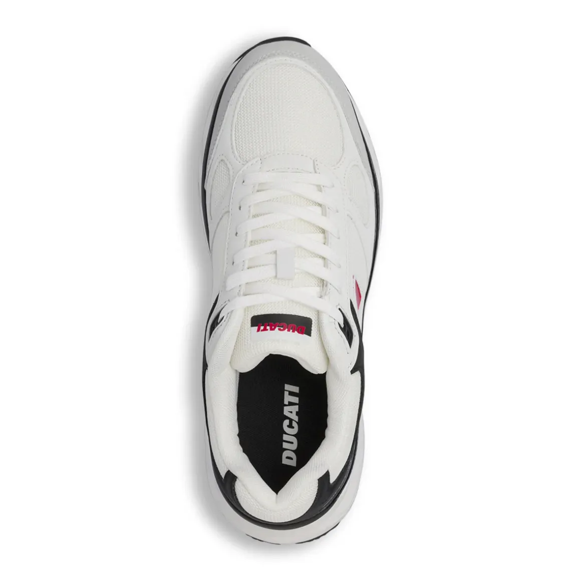 Scarpe da ginnastica bianche da Uomo con inserti neri e grigi Ducati
