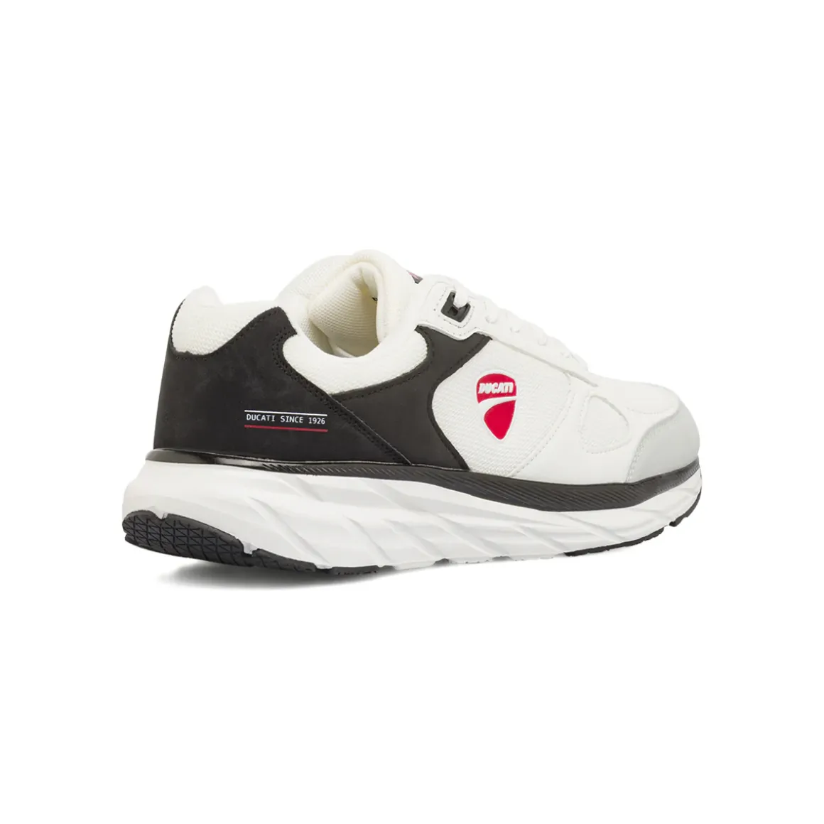 Scarpe da ginnastica bianche da Uomo con inserti neri e grigi Ducati