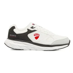 Scarpe da ginnastica bianche da Uomo con inserti neri e grigi Ducati