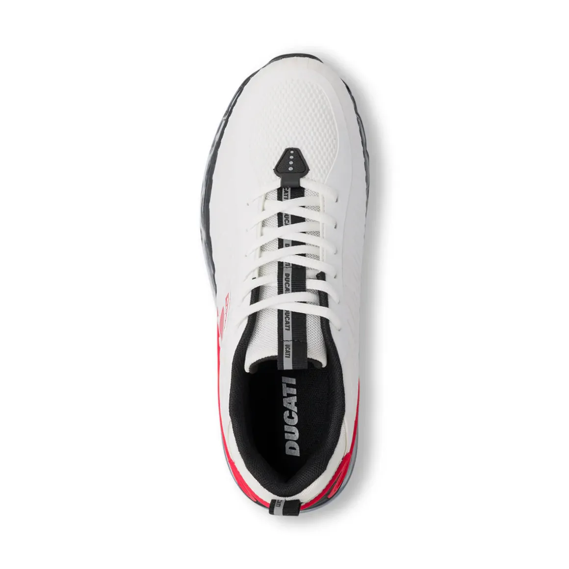 Scarpe da ginnastica bianche da Uomo con dettagli e logo Rosso Ducati